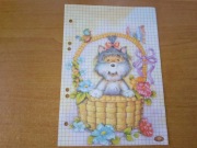 Karteczki do segregatora kartka A5 z albumu Pies koszyk kwiaty motyl ptak