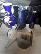 4 wazony kobaltowe, GDR, sygnowane