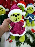 Pani Grinch – świąteczna maskotka handmade na szydełku