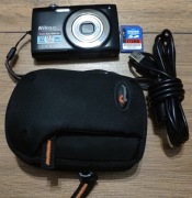 Aparat Nikon Coolpix S2550 + etui + karta SD + kabel USB