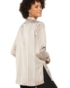 Bluzka na guziki rozmiar 50, dłuższy fason, beżowa