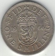 315 Wielka Brytania 1 shilling szyling 1966 herb szkocki