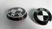 Emblemat BMW E83 X3 - ZESTAW PRZÓD/TYŁ 82mm+82mm+adapter czarno/biały