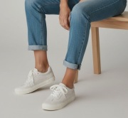 Trampki damskie białe klasyczne niskie sznurowane ekoskóra Huanyue 36