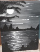 Noc nad jeziorem 40x30 cm