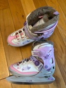 Łyżwy dla dziewczynki, regulowane ,rozmiar 34-37