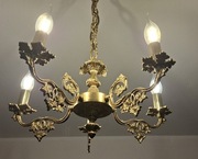 Piękny żyrandol mosiężny śred.45cm,wys.60cm-stan idealny