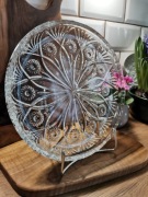 Duża patera kryształowa huta Irena talerz kryształ owocarka PRL szkło