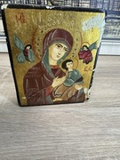 Ikona Matki Boskiej z Dzieciątkiem – ręcznie malowana na desce