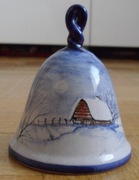 CERAMICZNY DZWONEK ZIMOWY PEJZAŻ 