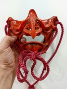 Menpo, maska, zbroja samuraja, samuraj, larp, Tengu, japoński demon, katana