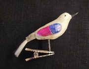 Bombki z PRL, ptaszek na klipsie 1szt. retro ozdoby choinkowe