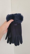 Fashion miękkie rękawiczki nowe eleganckie z futerkiem 
