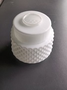 Ryflowany, szklany klosz do lamp z okresu PRL 