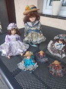 Lalki porcelanowe rożne 6 sztuk