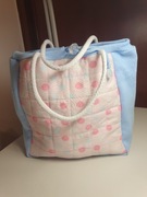 worek pokrowiec na aspirator elektryczny Nosiboo podwójny błękit różowy