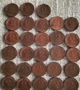 Niemcy RFN 2 pfennig 1975 -1996 28 szt każdy inny 