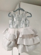 Sukienka wizytowa r.86 biała srebrna cekiny