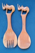 Drewniane Afrykańskie sztućce 