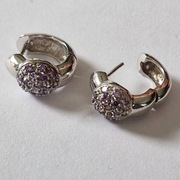 Kolczyki z cyrkoniami, srebro rodowane 925