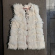 Kamizelka futrzana biała, futerko, bezrękawnik 