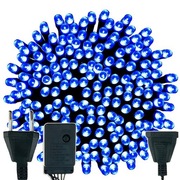 Lampki choinkowe NIEBIESKIE 100 LED 8 TRYBÓW WEW/ZEW 8,5 M