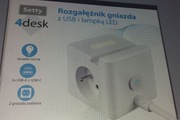 Rozgałężnik gniazda z usb i lampką led Setty Top jakość podpórka na telefon