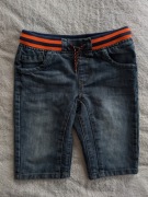 Granatowe jeansowe krótkie spodenki szorty na gumie Denim 140 jak nowe