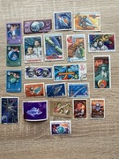 Kolekcja radzieckich znaczków o tematyce kosmicznej