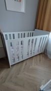 Białe łóżeczko Kinderkraft Stello 120x60 z materacem 