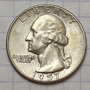 0868 USA 25 centów QUARTER 1957 srebro  piękna 