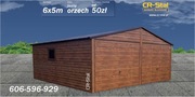 Garaż blaszany. 6x5 m. Bramy podnoszone. Okno uchylne. Profil zamknięty. 