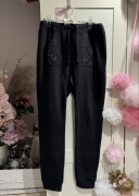 Spodnie fishbone obniżony krok M