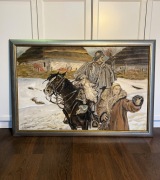 Obraz - Reprodukcja Ranny kirasjer i dziewczyna - Wojciecha Kossaka kopia