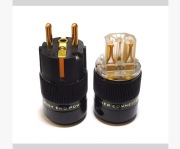 WTYKI HI END złocone 24K Gold IEC wtyk sieciowy ZESTAW 