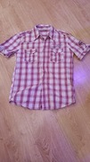 Koszula męska  w kratę krótki rękaw rozm M-l