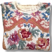 style Cottagecore boho sweter ręcznie robiony handmade ramie bawełna 48 50 