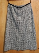 Spódnica biało-czarna długa ołówkowa ciepła elegancka Marks & Spencer L