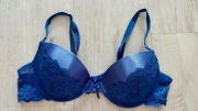 Niebieski stanik biustonosz push up 85B