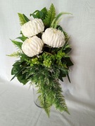 Bukiet do Wazonu na Grób Kompozycja Nagrobna Chryzantema biała model N20