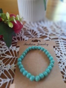 Bransoletka handmade na gumce turkus