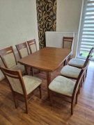 Stół 230 x 90 + 8 krzeseł (zestaw)