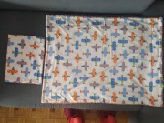 Milutka pościel minky do łóżeczka pomarańczowa w samoloty