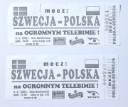 Szczecin, 2 x Bilet mecz Szwecja - Polska 1999r, cena 6zł