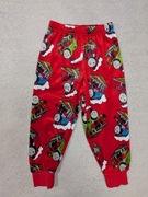 Czerwone kolorowe welurowe pluszowe spodnie pociąg Tomek 86 - 92 jak nowe