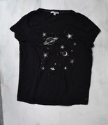 czarna koszulka z nadrukiem kosmos M/L Tom Tailor
