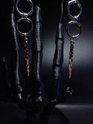 Kolczyki Gothic Y2K Srebrne Koła z Ozdobnym Ostrzem Alt Dark Grunge