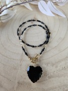 Naszyjnik Choker z Kamieni Naturalnych Onyks Cytryn Spinel Hematyt 