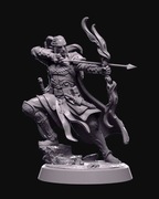 Elduin Alaren Elf łowca- 32mm 14K zgodna z DnD RPG Pathfinder Warhammer