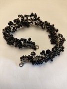 Bransoleta plecionka czarne minerały kryształ szkło!